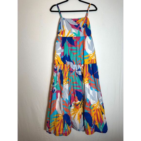 J Crew Tie Back Colorful Midi Sundress Size 6 - Picture 3 of 7